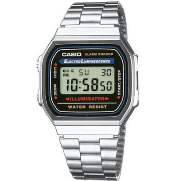 Unisex-Uhr Casio A168W-1 Schwarz Silberfarben (Ø 36 mm)