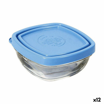 Viereckige Lunchbox mit Deckel Duralex FreshBox Blau 150 ml 9 x 9 x 4 cm (12 Stück)