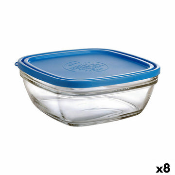 Viereckige Lunchbox mit Deckel Duralex FreshBox Blau 2 L 20 x 20 x 8 cm (8 Stück)