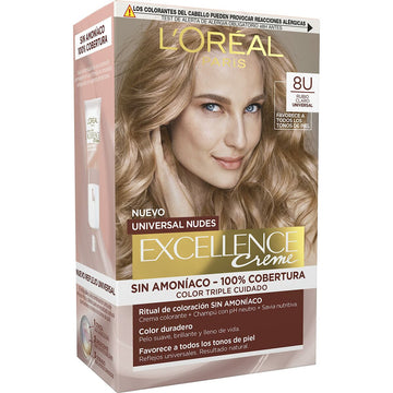 Dauerfärbung L'Oréal Paris Excellence Nº 8.0-rubio claro