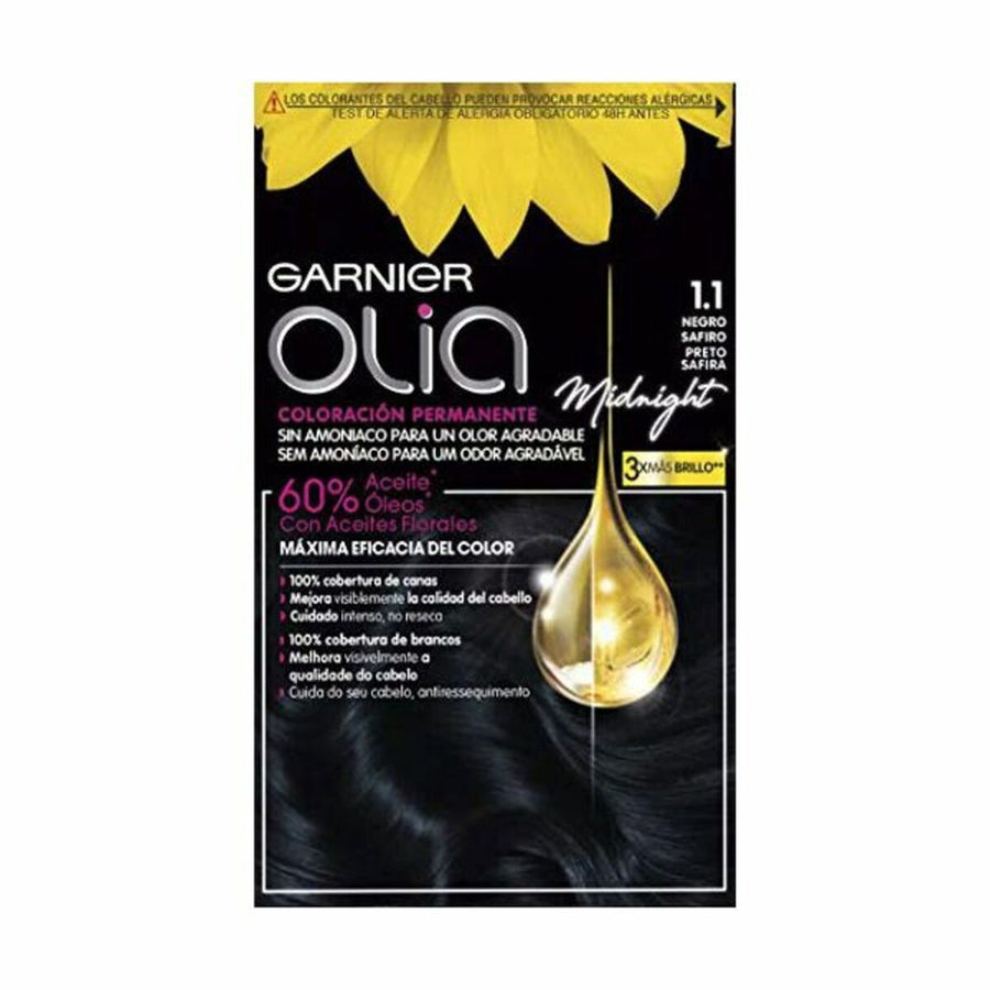 Dauerfärbung Garnier Olia Ohne Ammoniak Nº 1,10 Black Sapphire