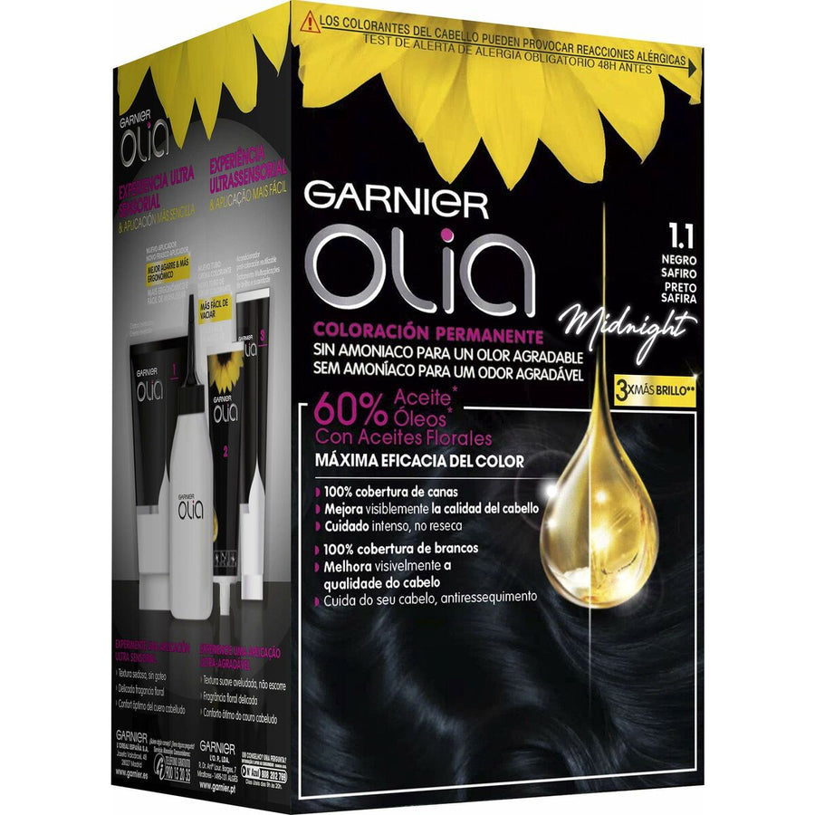 Dauerfärbung Garnier Olia Ohne Ammoniak Nº 1,10 Black Sapphire