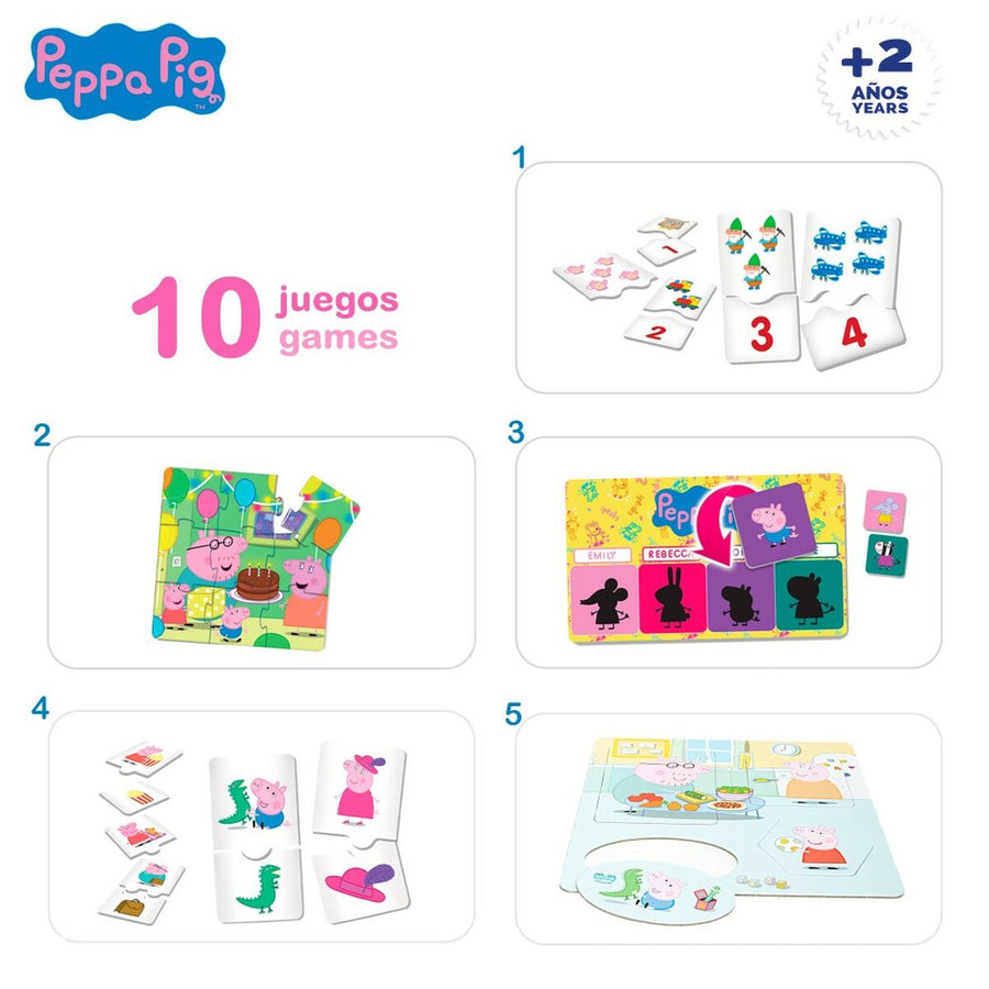 Lernspiel Peppa Pig Edu Games Collection 24,5 x 0,2 x 24,5 cm (6 Stück) 10 in 1