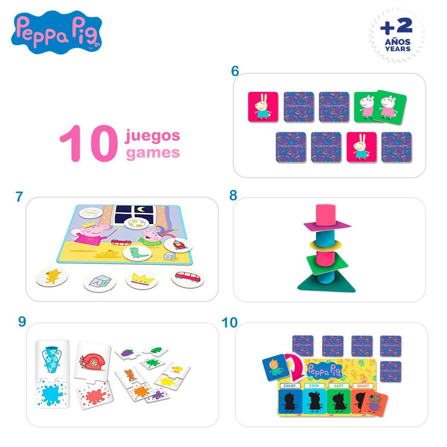 Lernspiel Peppa Pig Edu Games Collection 24,5 x 0,2 x 24,5 cm (6 Stück) 10 in 1
