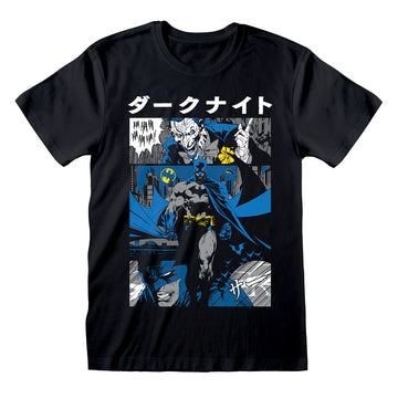 Kurzarm-T-Shirt Batman Manga Cover Schwarz Unisex