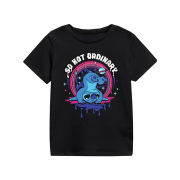 Kurzarm-T-Shirt für Kinder Stitch So Not Ordinary Schwarz