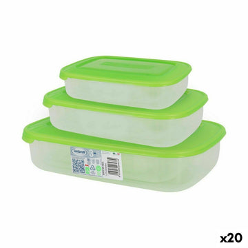 3 Lunchbox-Set Tontarelli Family grün rechteckig 29,6 x 19,8 x 7,7 cm (20 Stück)