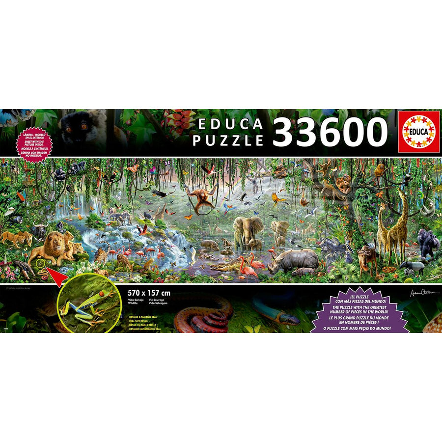 Puzzle Educa 16066.0 The Wild Life (FR) 33600 Stücke 570 x 157 cm