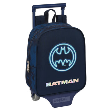 Schulrucksack mit Rädern Batman Legendary Marineblau 22 x 27 x 10 cm