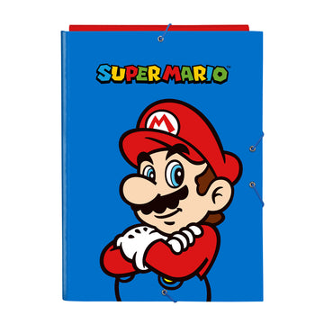 Faltblatt Super Mario Play Blau Rot A4