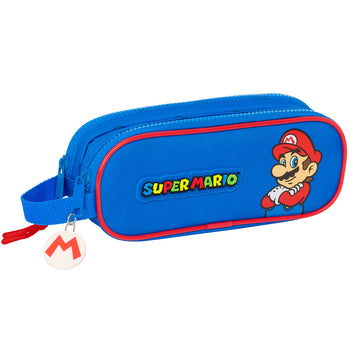Zweifaches Mehrzweck-Etui Super Mario Play Blau Rot 21 x 8 x 6 cm