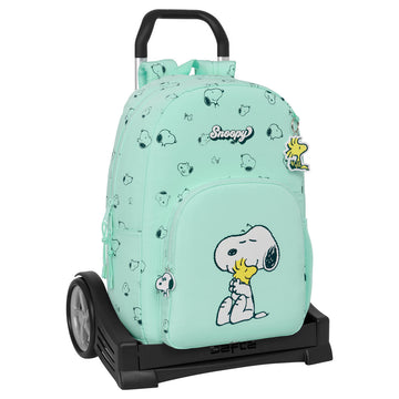 Schulrucksack mit Rädern Snoopy Groovy grün 30 x 46 x 14 cm