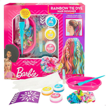 Friseur Set Barbie Rainbow Tie 15,5 x 10,5 x 2,5 cm Haar mit Strähnchen Bunt