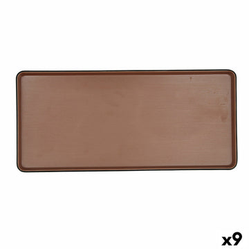 Tablett für Snacks Bidasoa Gio Braun Kunststoff 31,5 x 14,5 cm (9 Stück)