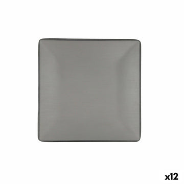 Flacher Teller Bidasoa Gio Grau Kunststoff 21,5 x 21,5 cm (12 Stück)