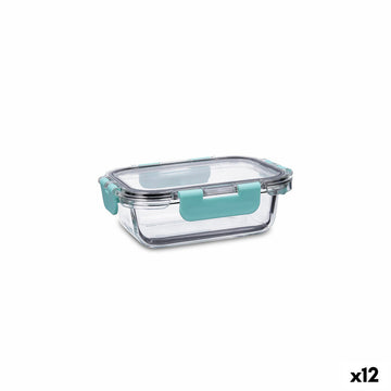 Lunchbox hermetisch Quid Purity rechteckig 370 ml Durchsichtig Glas (12 Stück)