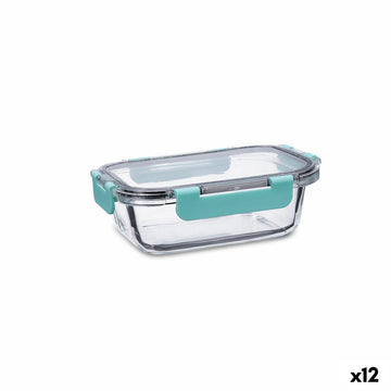Lunchbox hermetisch Quid Purity rechteckig 630 ml Durchsichtig Glas (12 Stück)