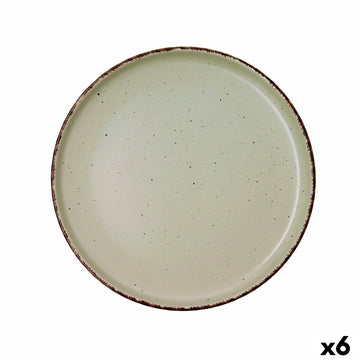 Flacher Teller Quid Duna grün aus Keramik 26,5 x 2,8 cm (6 Stück)