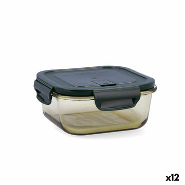 Lunchbox hermetisch Bidasoa Infinity karriert 800 ml Gelb Glas (12 Stück)
