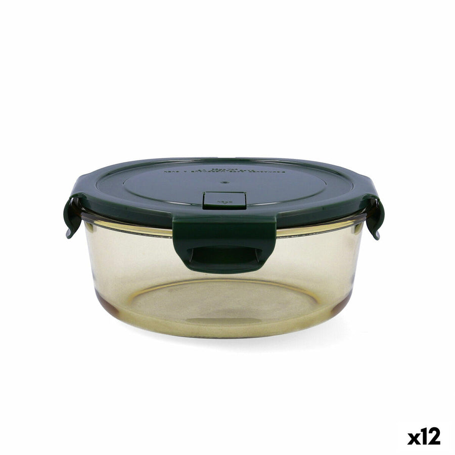 Lunchbox hermetisch Bidasoa Infinity kreisförmig 970 ml Gelb Glas (12 Stück)