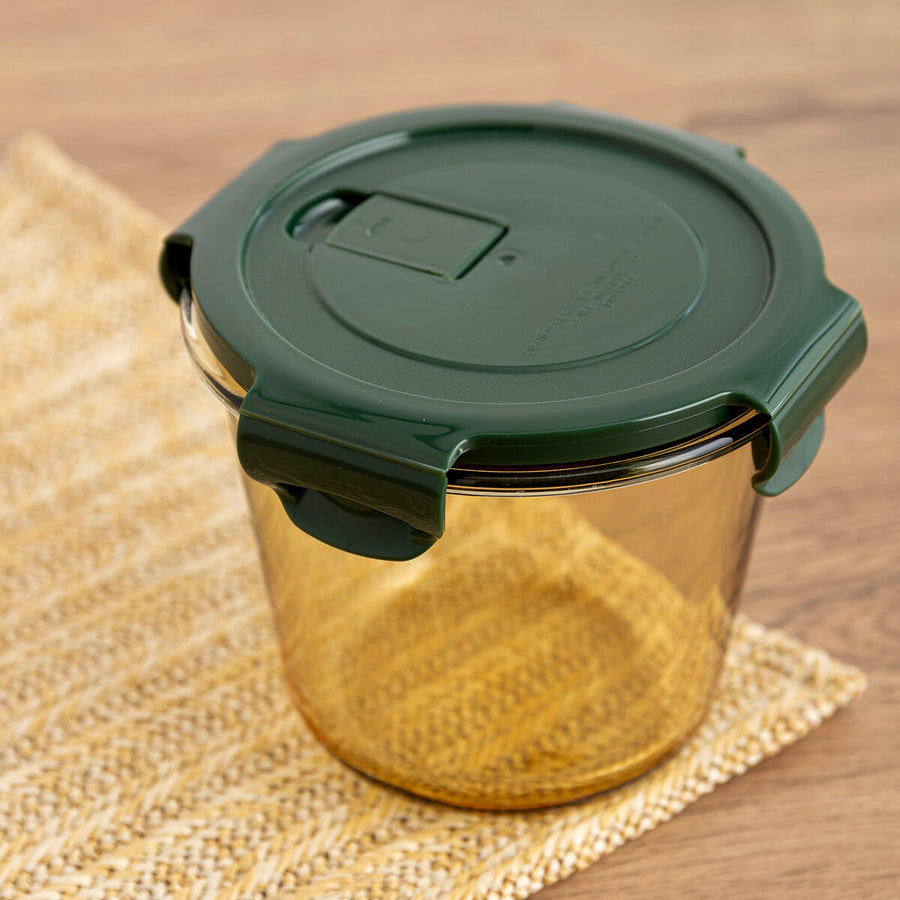 Lunchbox hermetisch Bidasoa Infinity kreisförmig 700 ml Gelb Glas (12 Stück)