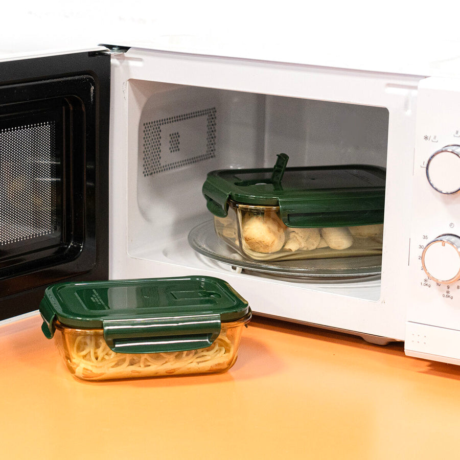 Lunchbox hermetisch Bidasoa Infinity karriert 900 ml Gelb Glas (12 Stück)