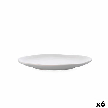 Flacher Teller Bidasoa Cosmos Weiß aus Keramik 23 cm (6 Stück)