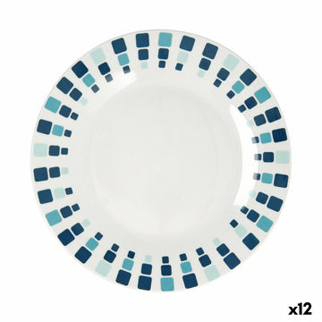 Flacher Teller Quid Simetric Blau aus Keramik 23 cm (12 Stück)