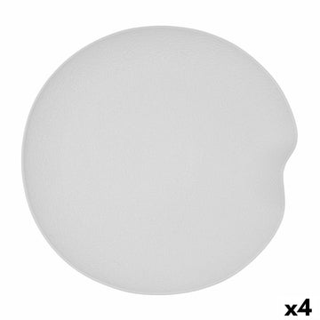 Tablett für Snacks Bidasoa Fosil Weiß aus Keramik Tonerde 31,4 x 31,2 x 4 cm (4 Stück)