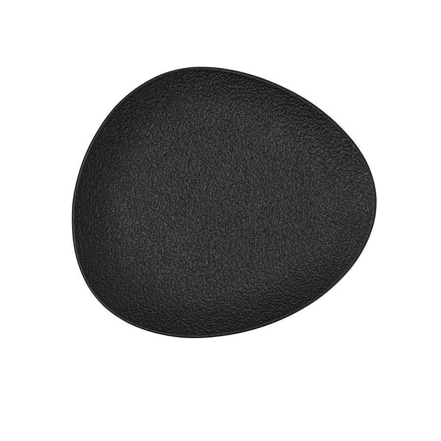 Flacher Teller Bidasoa Fosil Schwarz aus Keramik Oval 22,8 x 20,1 x 2,2 cm (9 Stück)