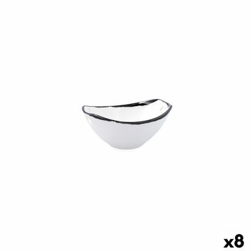 Schüssel Ariane Vital Filo Weiß Schwarz aus Keramik 11,6 cm (8 Stück)