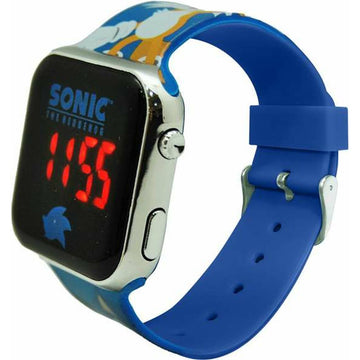 Digitale uhr Sonic Für Kinder LED-Screen Blau Ø 3,5 cm
