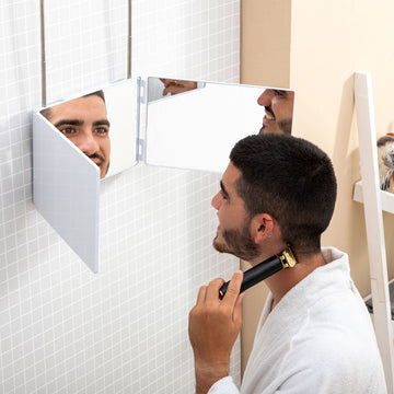 InnovaGoods Make-up Spiegel mit Licht, Spiegel mit 360º Sicht Badspiegel mit Led Lichtschalter mit Berührungssensor, Badspiegel