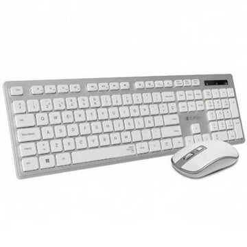 Tastatur mit Drahtloser Maus Subblim SUBKBW-CEKE10 Silberfarben ABS Qwerty Spanisch