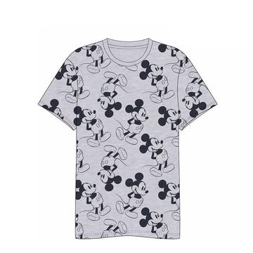 Herren Kurzarm-T-Shirt Mickey Mouse Grau Erwachsene