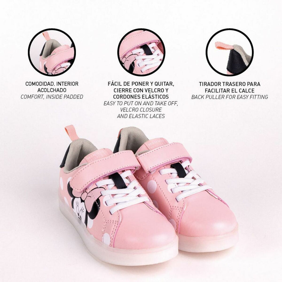 Turnschuhe mit LED Minnie Mouse Velcro Rosa