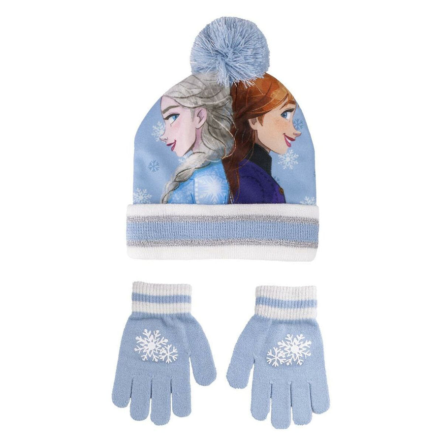 Mütze und Handschuhe Frozen 2 Stücke Blau