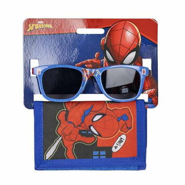 Set aus Sonnenbrille und Portemonnaie Spider-Man 2 Stücke Blau