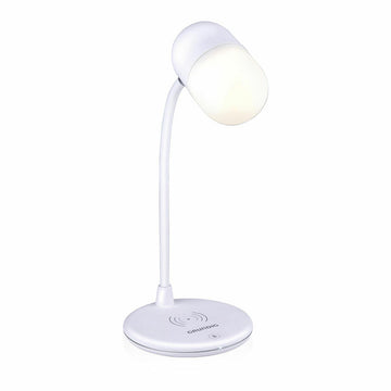LED-Lampe mit Lautsprecher und kabellosem Ladegerät Grundig Weiß Ø 12 x 26 cm Kunststoff 3 in 1