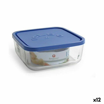 Lunchbox Borgonovo karriert Blau 1,8 L 18,5 x 18,5 x 7,4 cm (12 Stück)