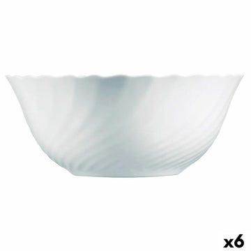 Salatschüssel Luminarc Trianon Weiß Glas (24 cm) (6 Stück)