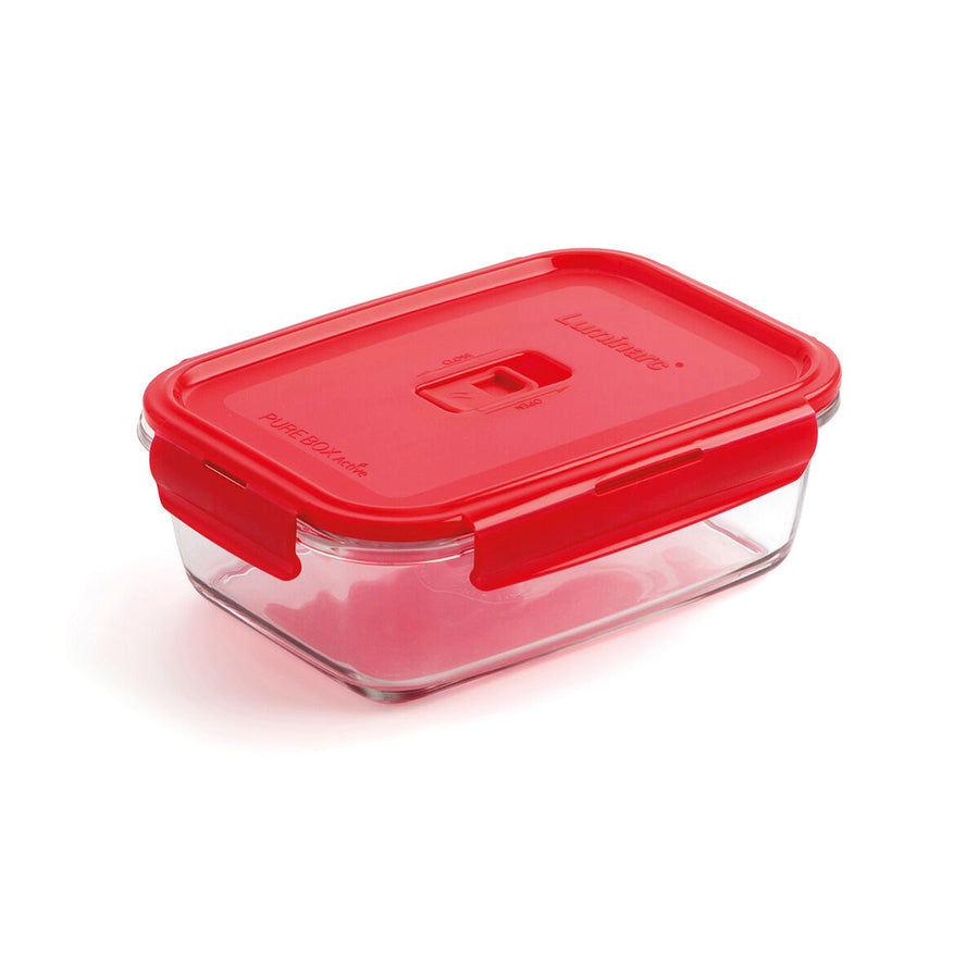 Lunchbox hermetisch Luminarc Pure Box Rot 16 x 11 cm 820 ml Glas (6 Stück)