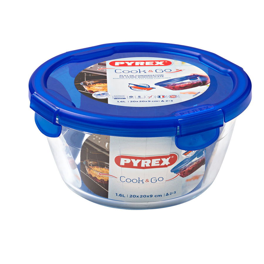Lunchbox hermetisch Pyrex Cook&go 20 x 20 x 10,3 cm Blau 1,6 L Glas (6 Stück)