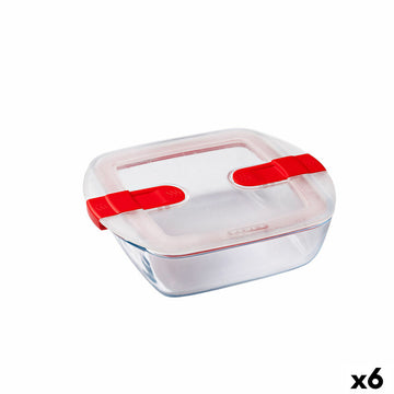 Lunchbox hermetisch Pyrex Cook&heat 1 L 20 x 17 x 6 cm Rot Glas (6 Stück)