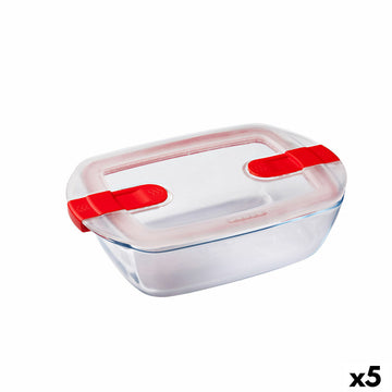 Lunchbox hermetisch Pyrex Cook&heat 1,1 L 24 x 15,5 x 7 cm Durchsichtig Glas (5 Stück)