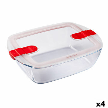 Lunchbox hermetisch Pyrex Cook & Heat 2,5 L Durchsichtig Glas (4 Stück)