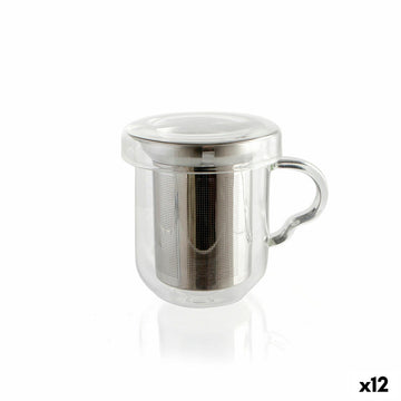 Filtertasse für Teeaufgüsse Quid Serenia Durchsichtig Glas Edelstahl 350 ml (12 Stück)