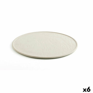 Flacher Teller Quid Mineral Gres aus Keramik Beige Ø 33 cm (6 Stück)