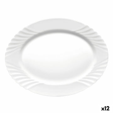 Kochschüssel Bormioli Rocco Ebro Oval Weiß Glas (36 cm) (12 Stück)