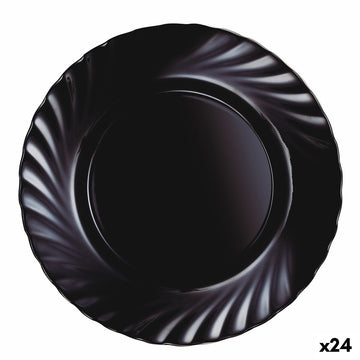 Flacher Teller Luminarc Trianon Black Schwarz Glas Ø 24,5 cm (24 Stück)